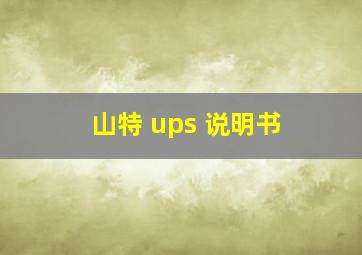 山特 ups 说明书